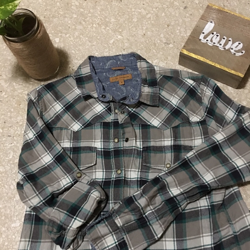 Jachs girlfriend green flannel shirt